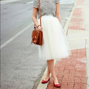 Alexandra Grecco Skirt Anthropologie Ivory Layered Tulle Formal Wedding Size 6